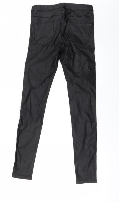 Womens UK Size 6 Preworn Regular Fit Mom Black Jeans