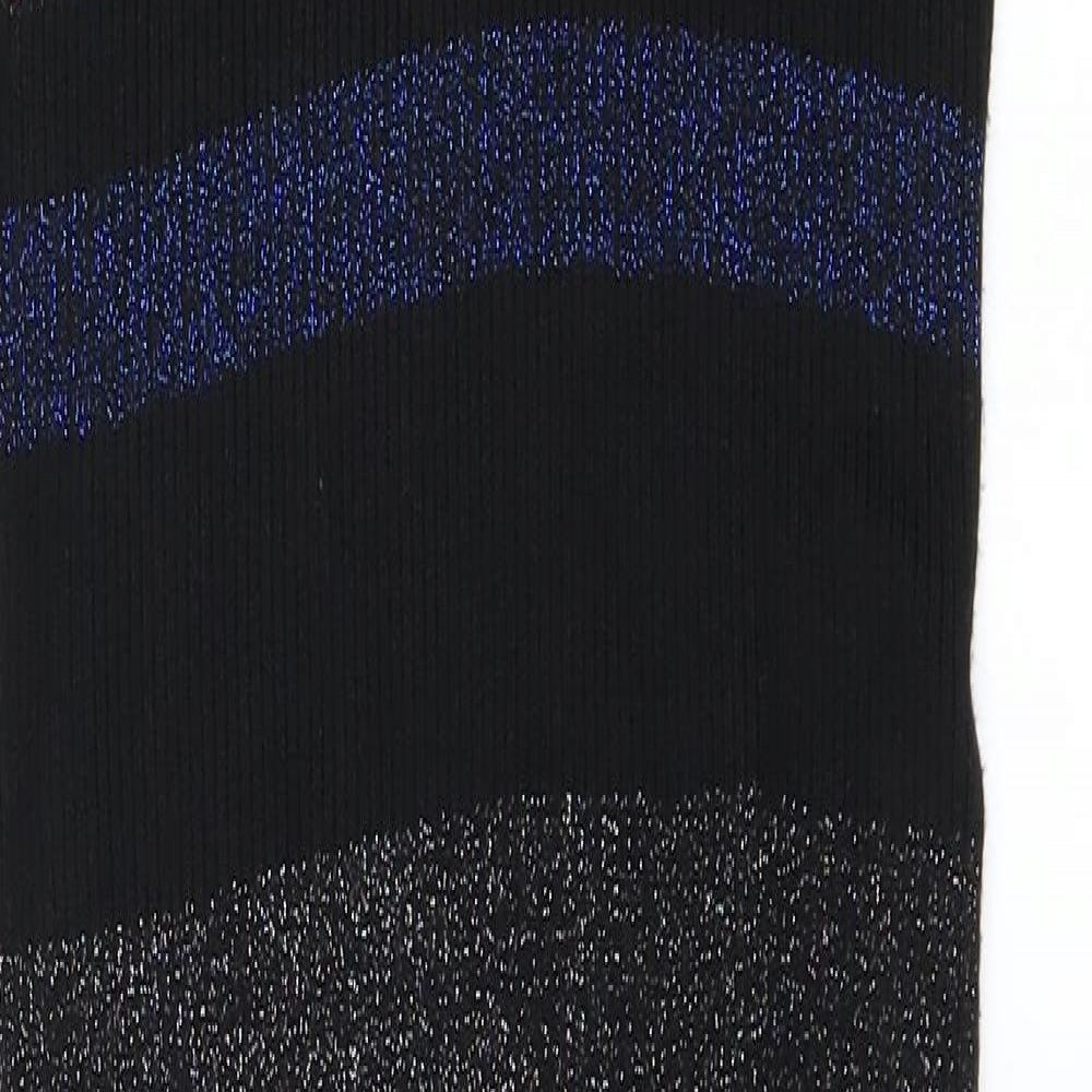 Preworn Womens Black Striped  Bodycon  Size M