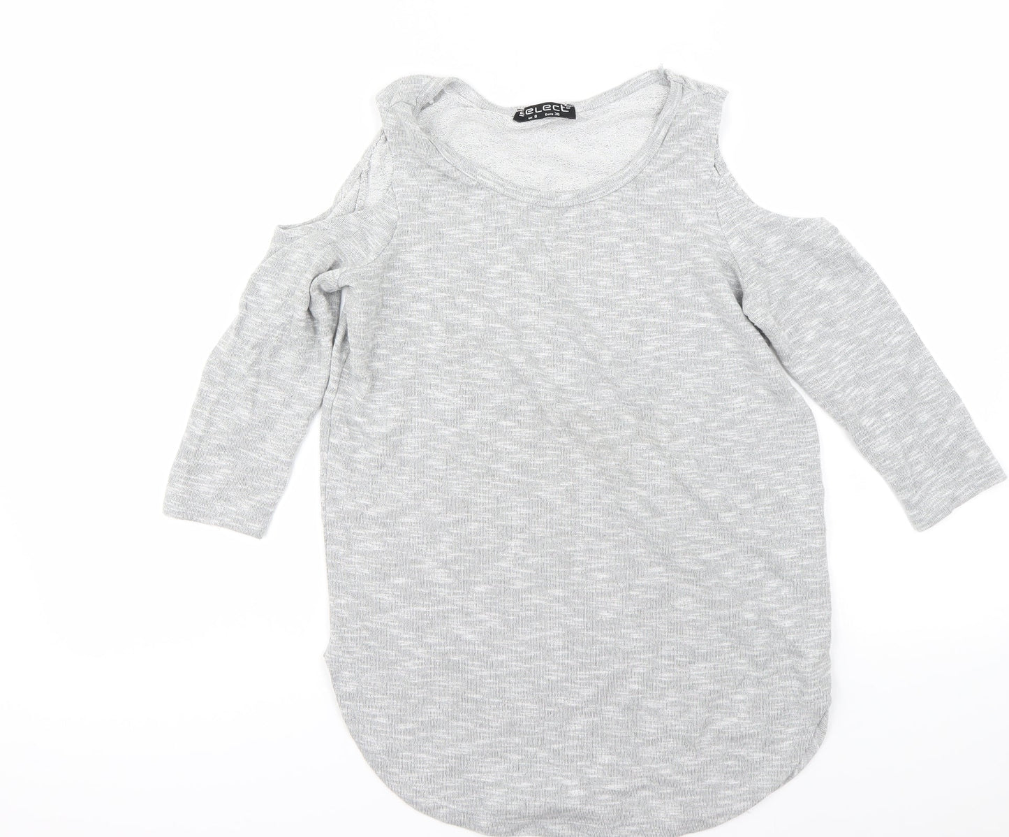 Womens UK Size 8 Select Grey Basic T-Shirt