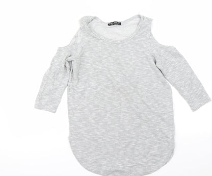 Womens UK Size 8 Select Grey Basic T-Shirt
