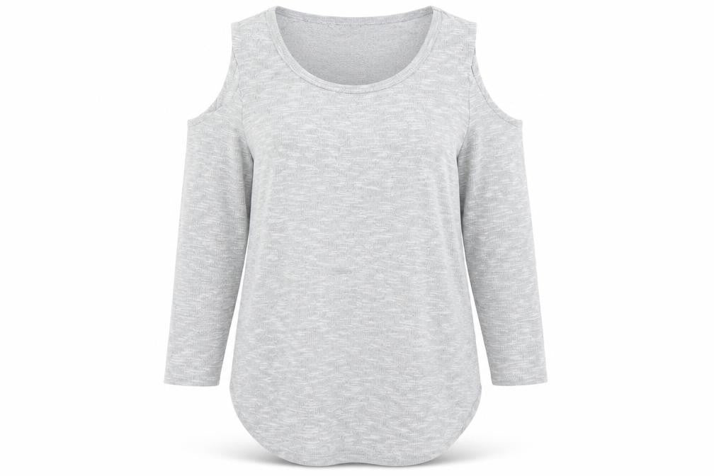 Womens UK Size 8 Select Grey Basic T-Shirt