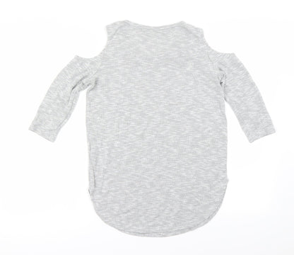 Womens UK Size 8 Select Grey Basic T-Shirt