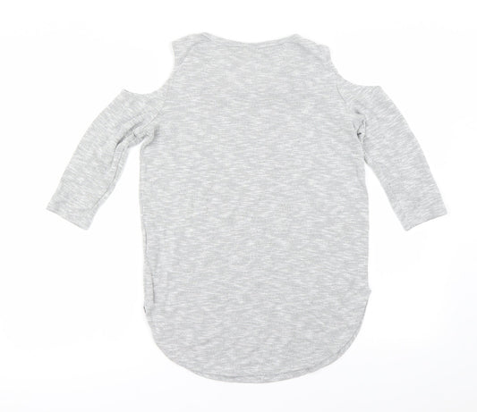 Womens UK Size 8 Select Grey Basic T-Shirt