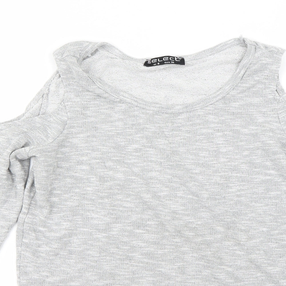 Womens UK Size 8 Select Grey Basic T-Shirt