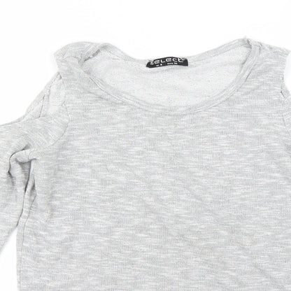 Womens UK Size 8 Select Grey Basic T-Shirt