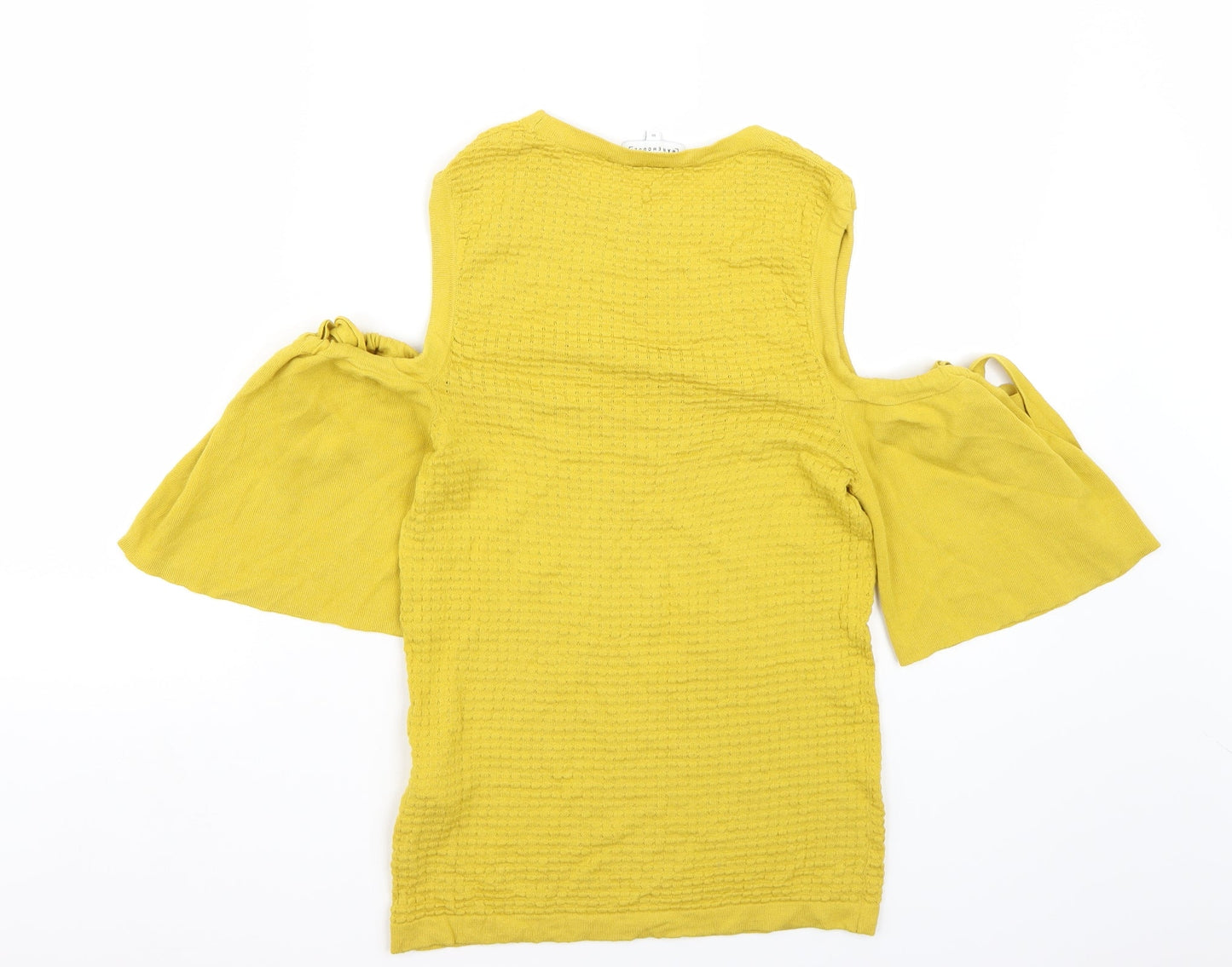 Womens UK Size 10 Warehouse Yellow Basic T-Shirt