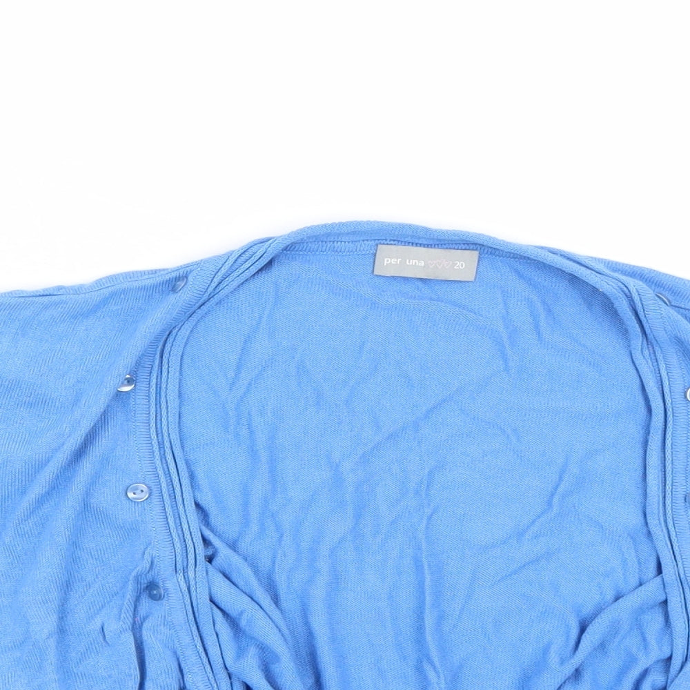 Per Una Womens Blue   Cardigan Jumper Size 20