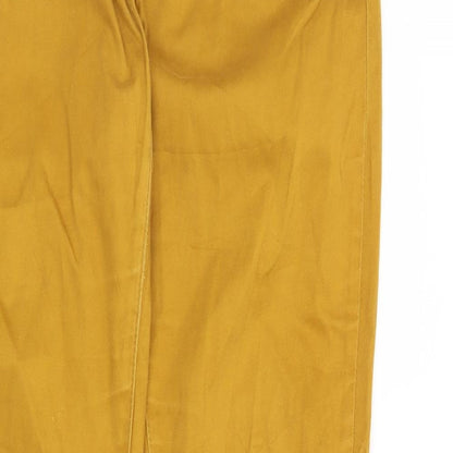 Womens UK Size 32 Preworn Regular Fit Straight Yellow Jeans