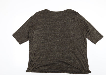 Womens UK Size 26 Preworn Gold Basic Blouse