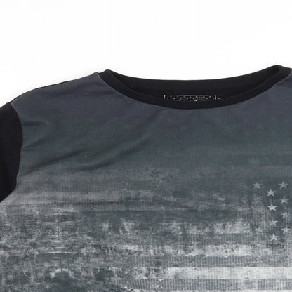 Rebel Boys Black   Pullover Sweatshirt Size 12-13 Years  - Stars and Stripes American flag