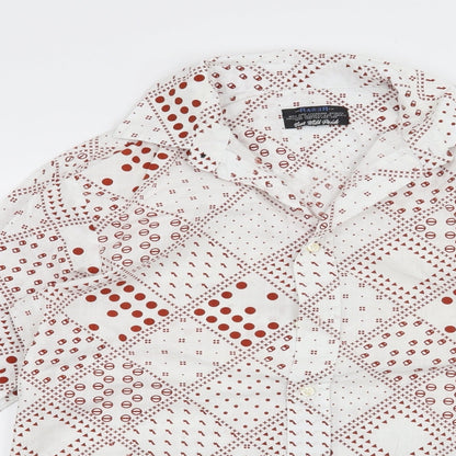 Mens UK Size M Preworn White  Button-Up Long Sleeve Casual Shirt