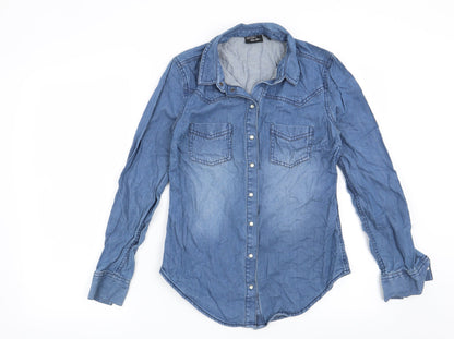 ESMARA Womens Blue   Basic Blouse Size 10