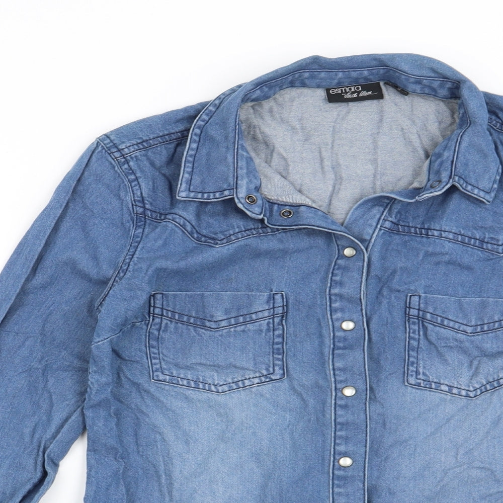 ESMARA Womens Blue   Basic Blouse Size 10
