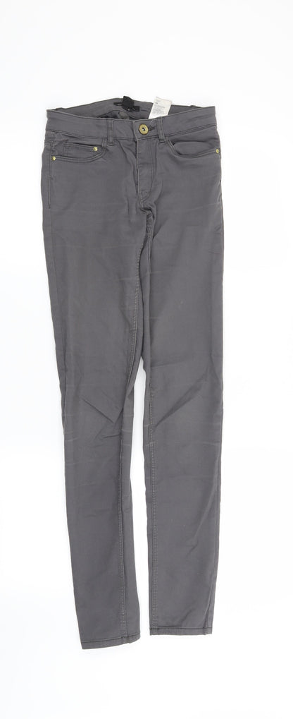 Womens UK Size 4 H&M Regular Fit Straight Grey Jeans
