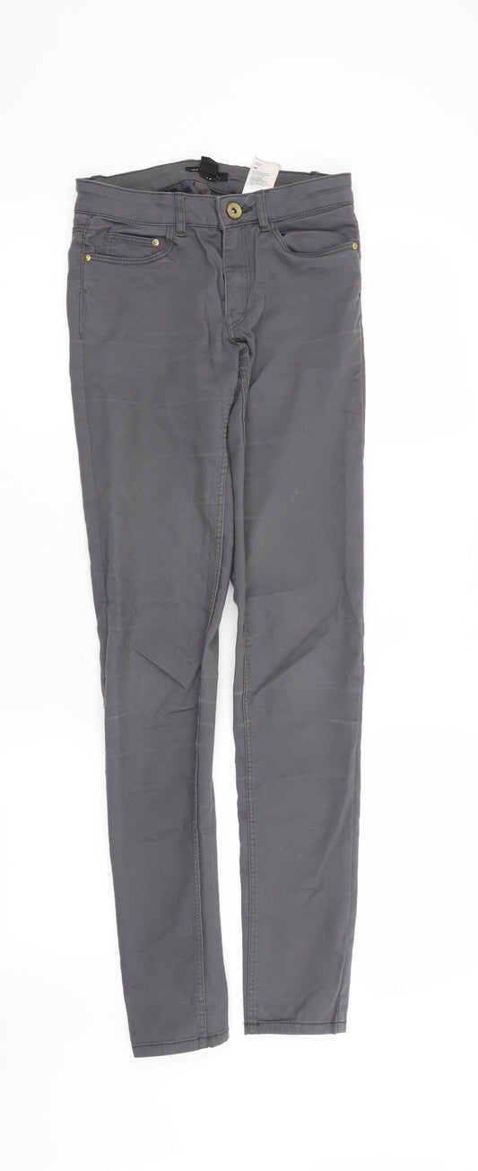 Womens UK Size 4 H&M Regular Fit Straight Grey Jeans