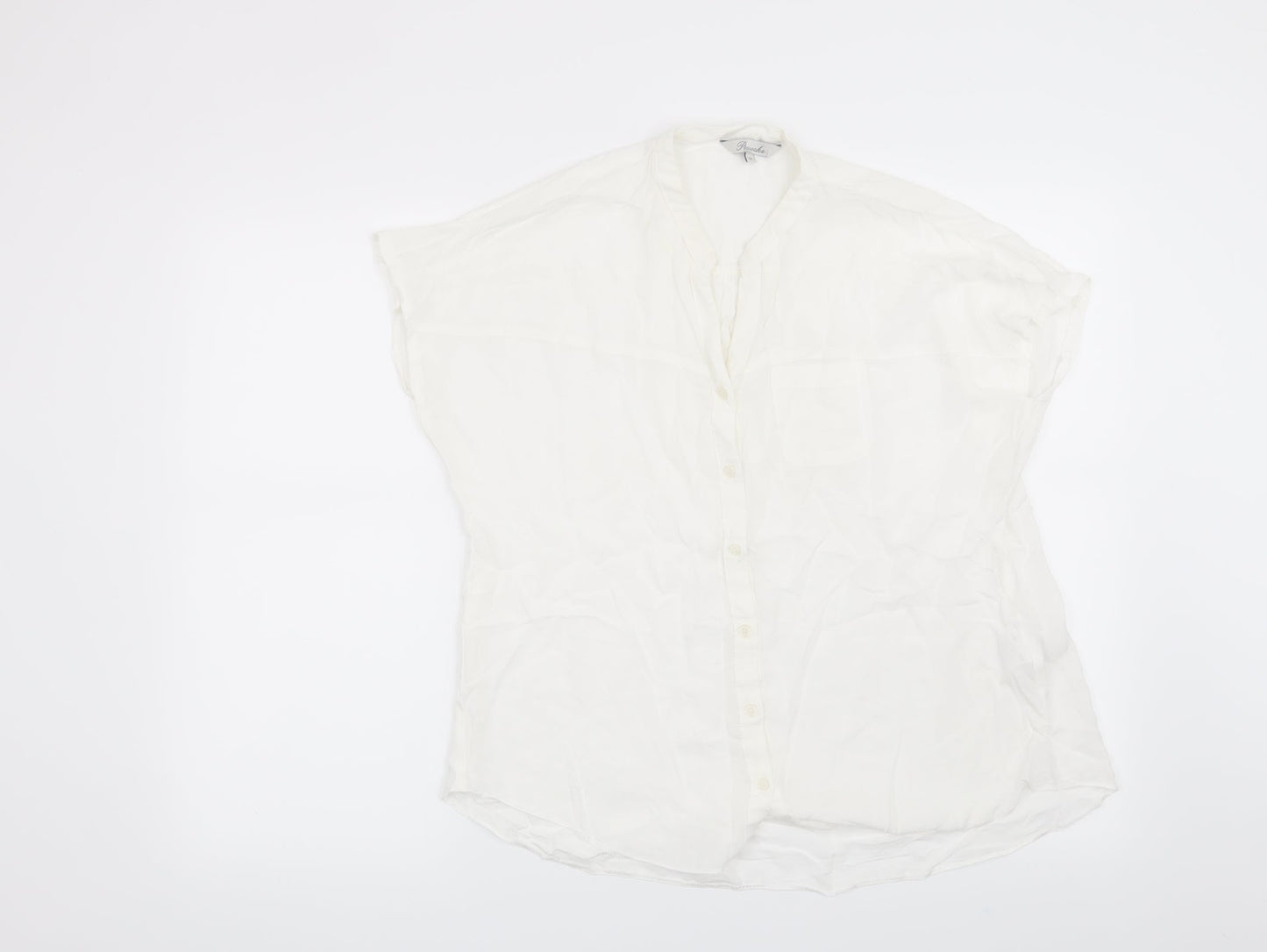 Womens UK Size 12 Peacocks White Basic Blouse