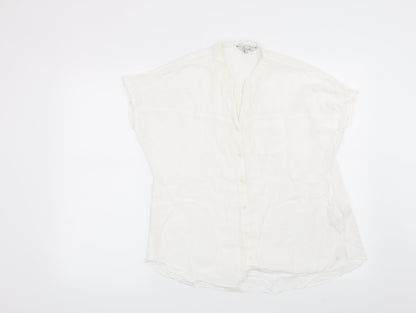 Womens UK Size 12 Peacocks White Basic Blouse