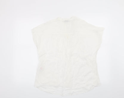 Womens UK Size 12 Peacocks White Basic Blouse