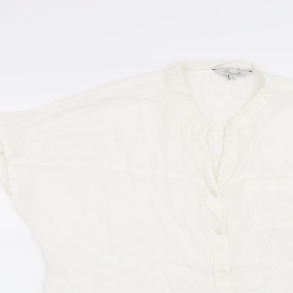 Womens UK Size 12 Peacocks White Basic Blouse