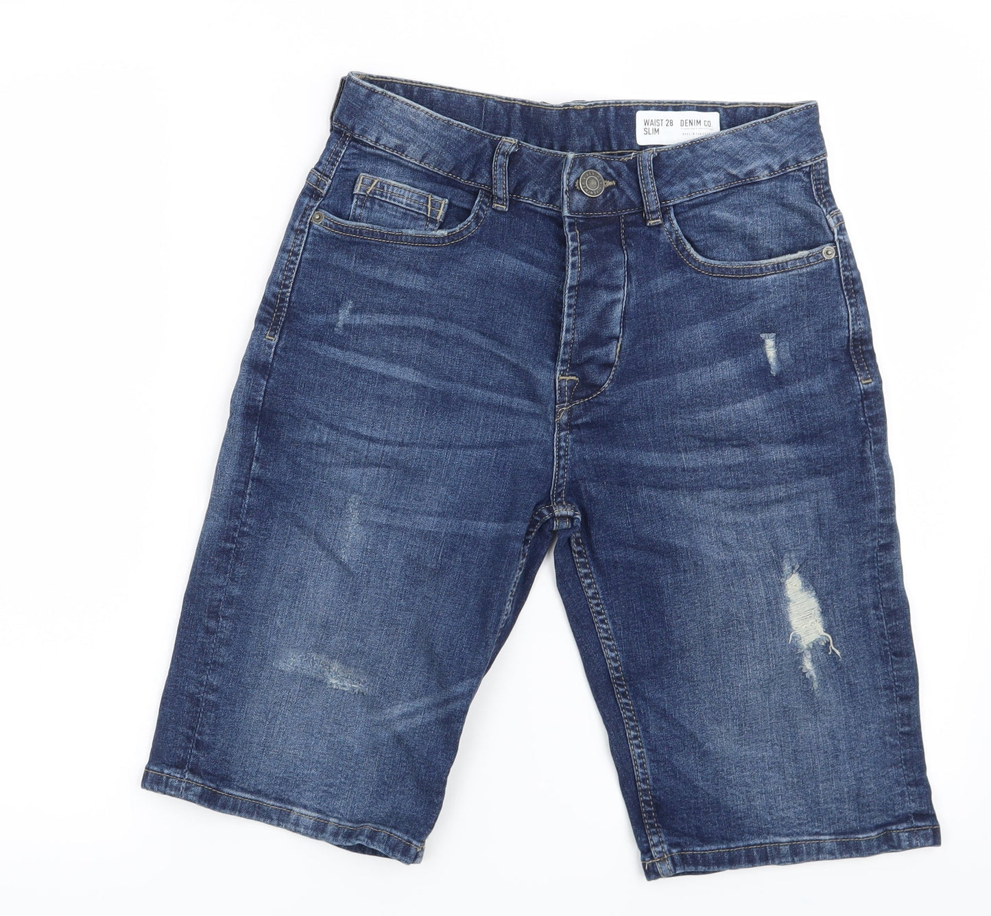 Denim CO Mens Blue   Biker Shorts Size 28 in