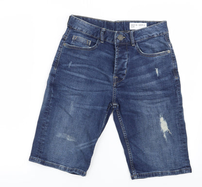 Denim CO Mens Blue   Biker Shorts Size 28 in