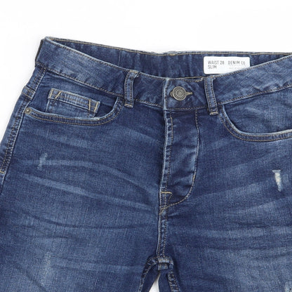 Denim CO Mens Blue   Biker Shorts Size 28 in