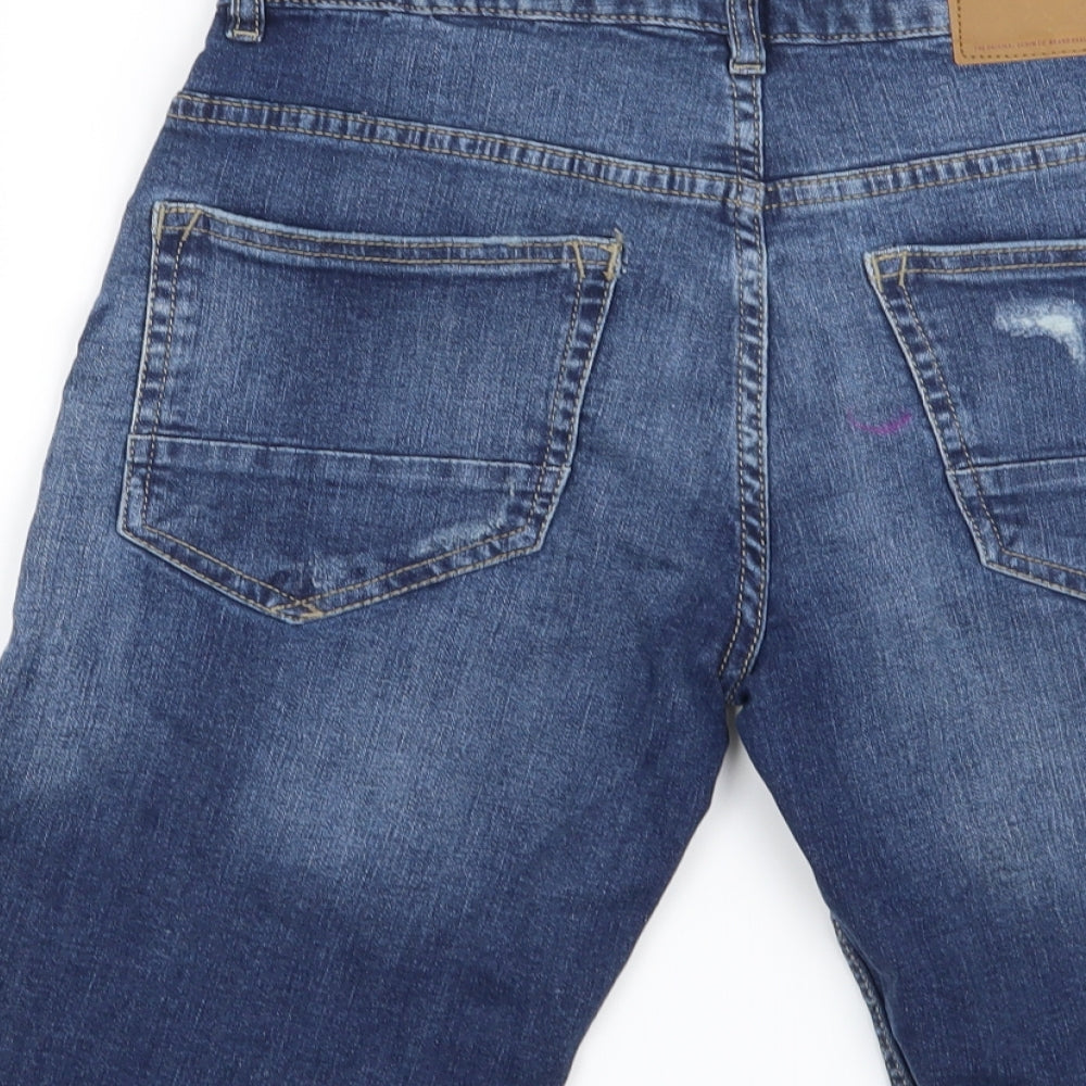 Denim CO Mens Blue   Biker Shorts Size 28 in