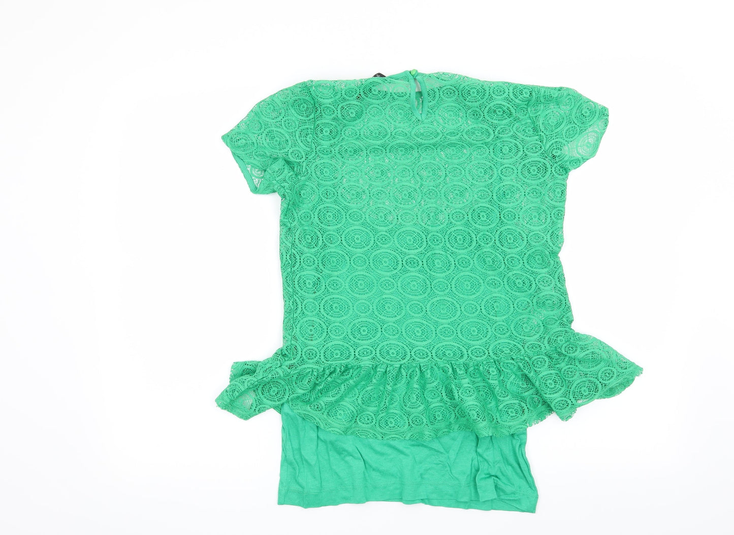 Dunnes Womens Green Geometric  Basic Blouse Size 10