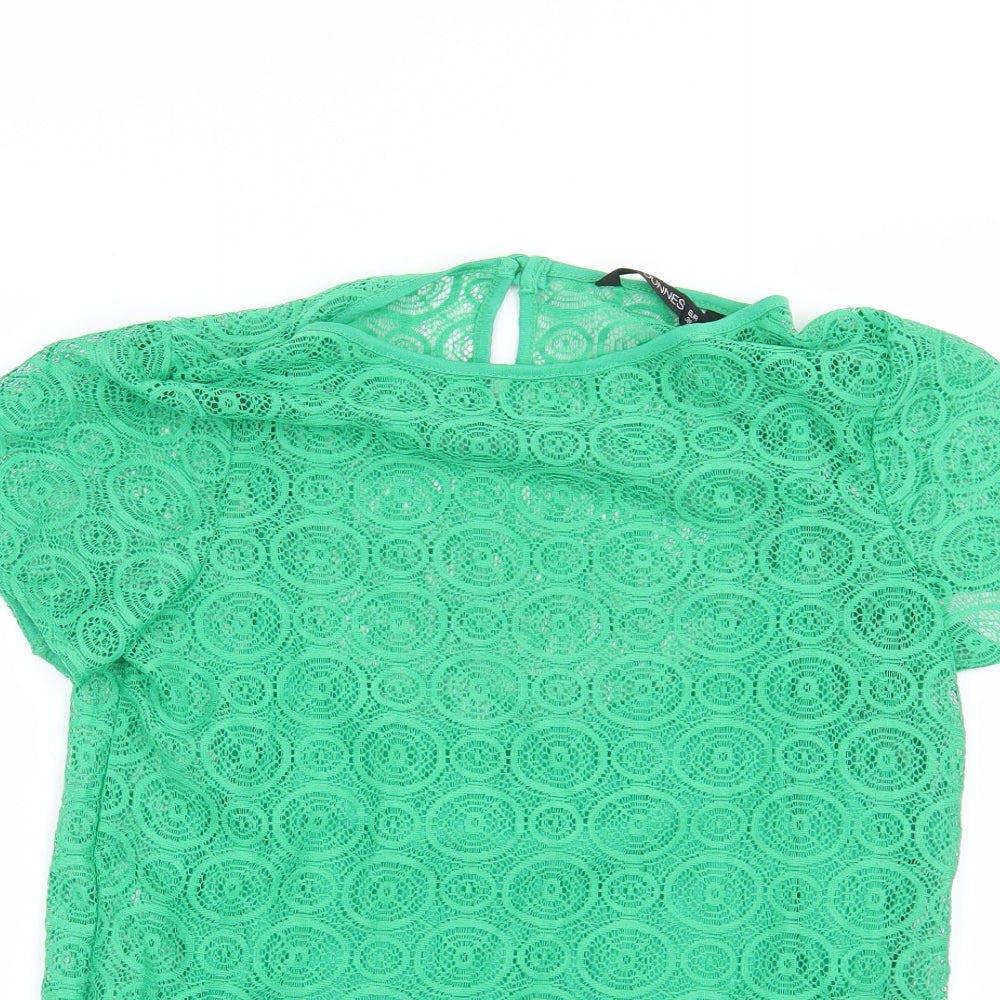 Dunnes Womens Green Geometric  Basic Blouse Size 10