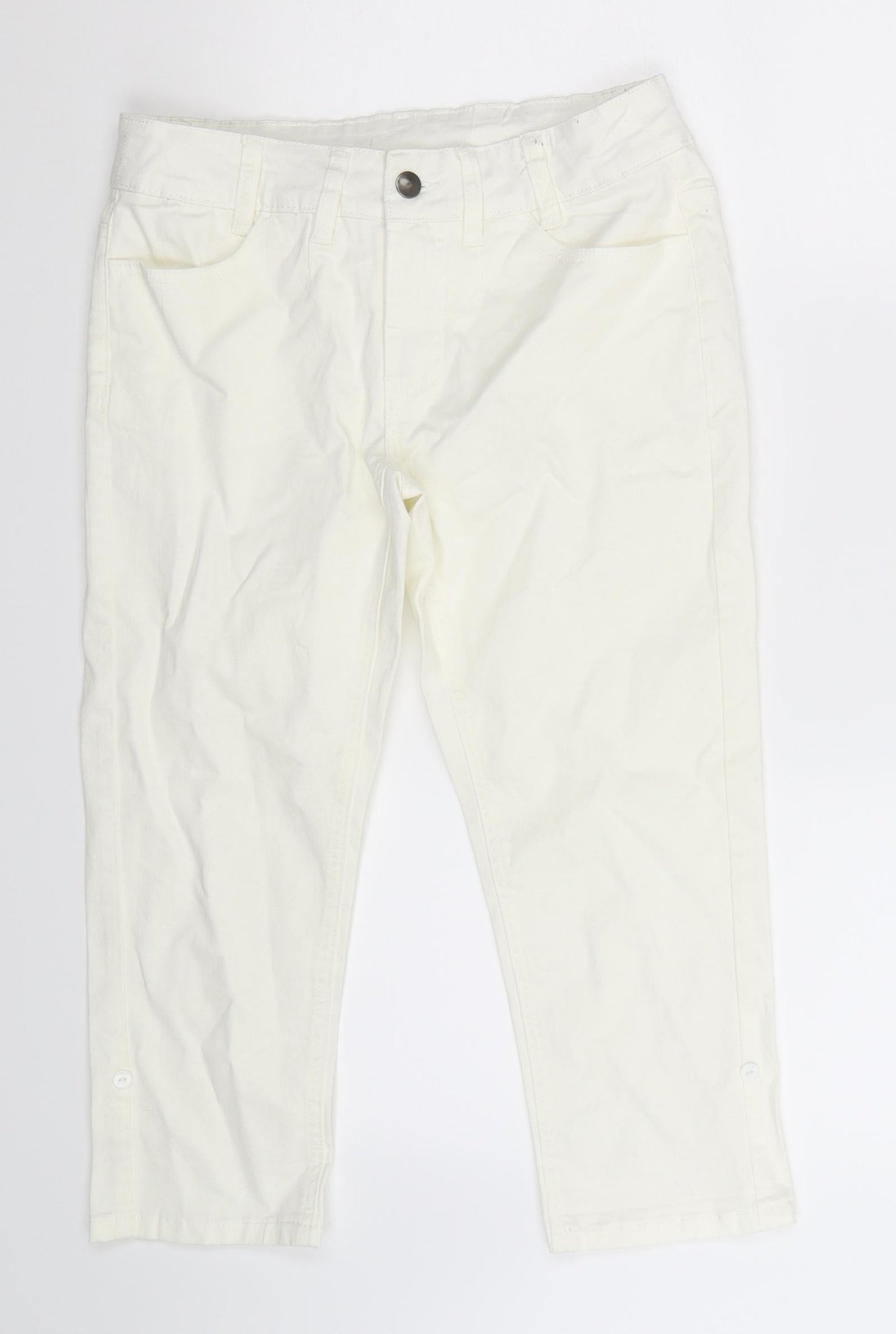 TISSAIA Womens White  Denim Cropped Jeans Size 28 in L21 in