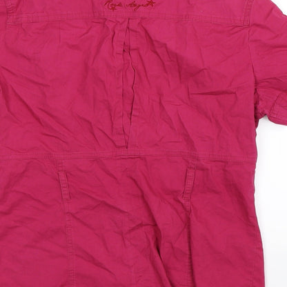 Womens UK Size M Preworn Pink Basic Button-Up