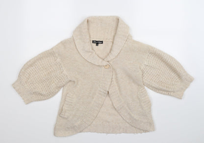 Silent Angels Womens White  Knit Cardigan Jumper Size 10