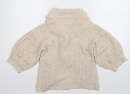 Silent Angels Womens White  Knit Cardigan Jumper Size 10