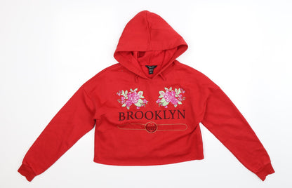 New Look Girls Red   Pullover Hoodie Size 12-13 Years  - Cropped