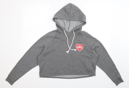 H&M Womens Grey   Pullover Hoodie Size M  - Cropped