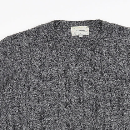 Topman Mens Grey   Pullover Jumper Size S