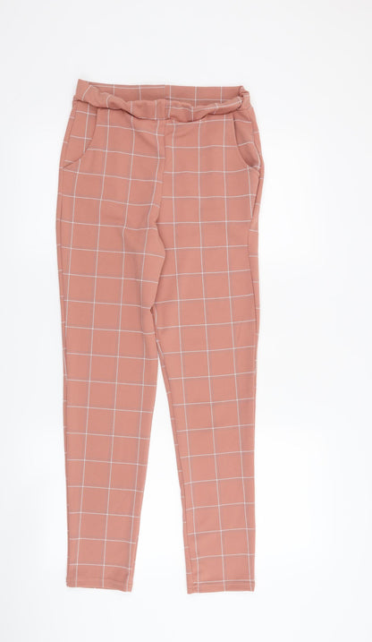 Womens UK Size 10 PRETTYLITTLETHING Regular Fit  Pink Trousers