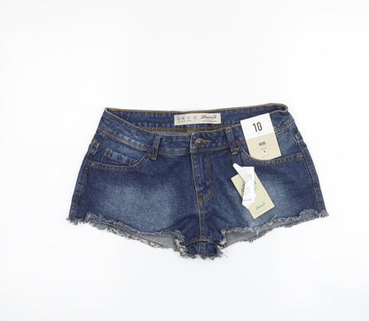Denim & Co. Womens Blue   Cut-Off Shorts Size 10