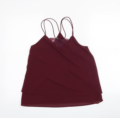 Womens UK Size 8 New Look Red Basic Blouse