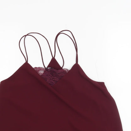 Womens UK Size 8 New Look Red Basic Blouse