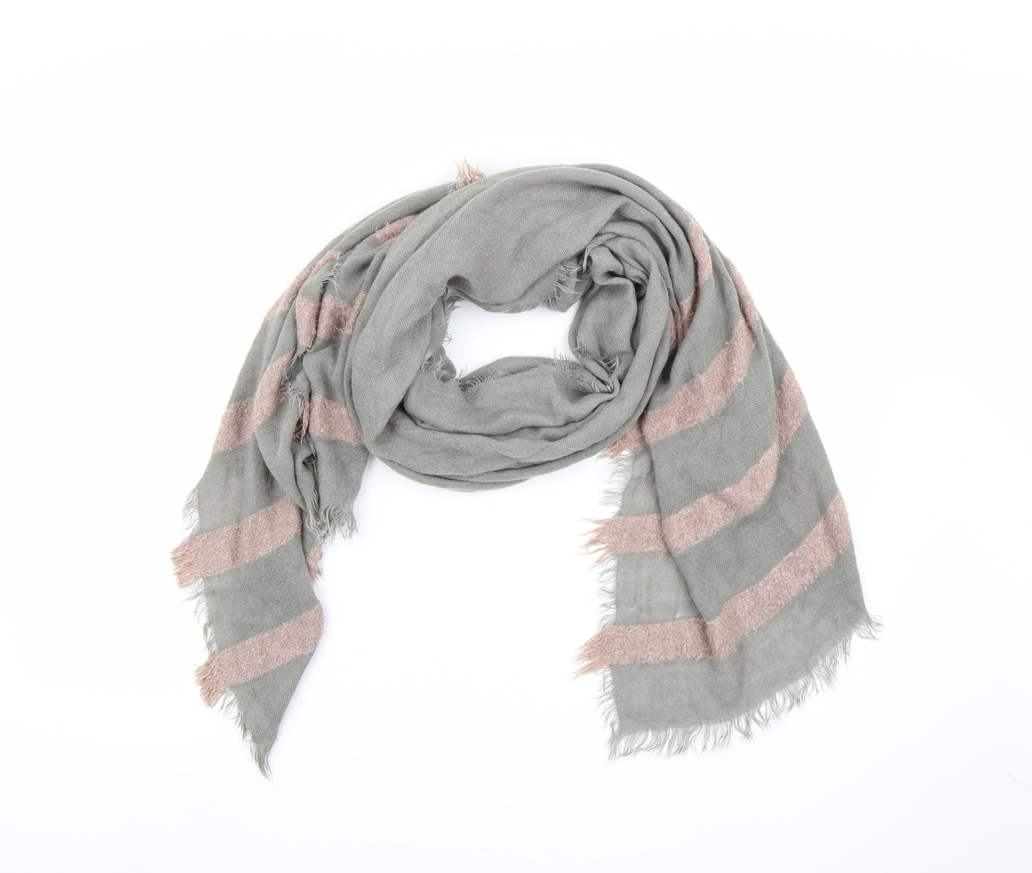 Preworn Womens Grey Striped   Scarf