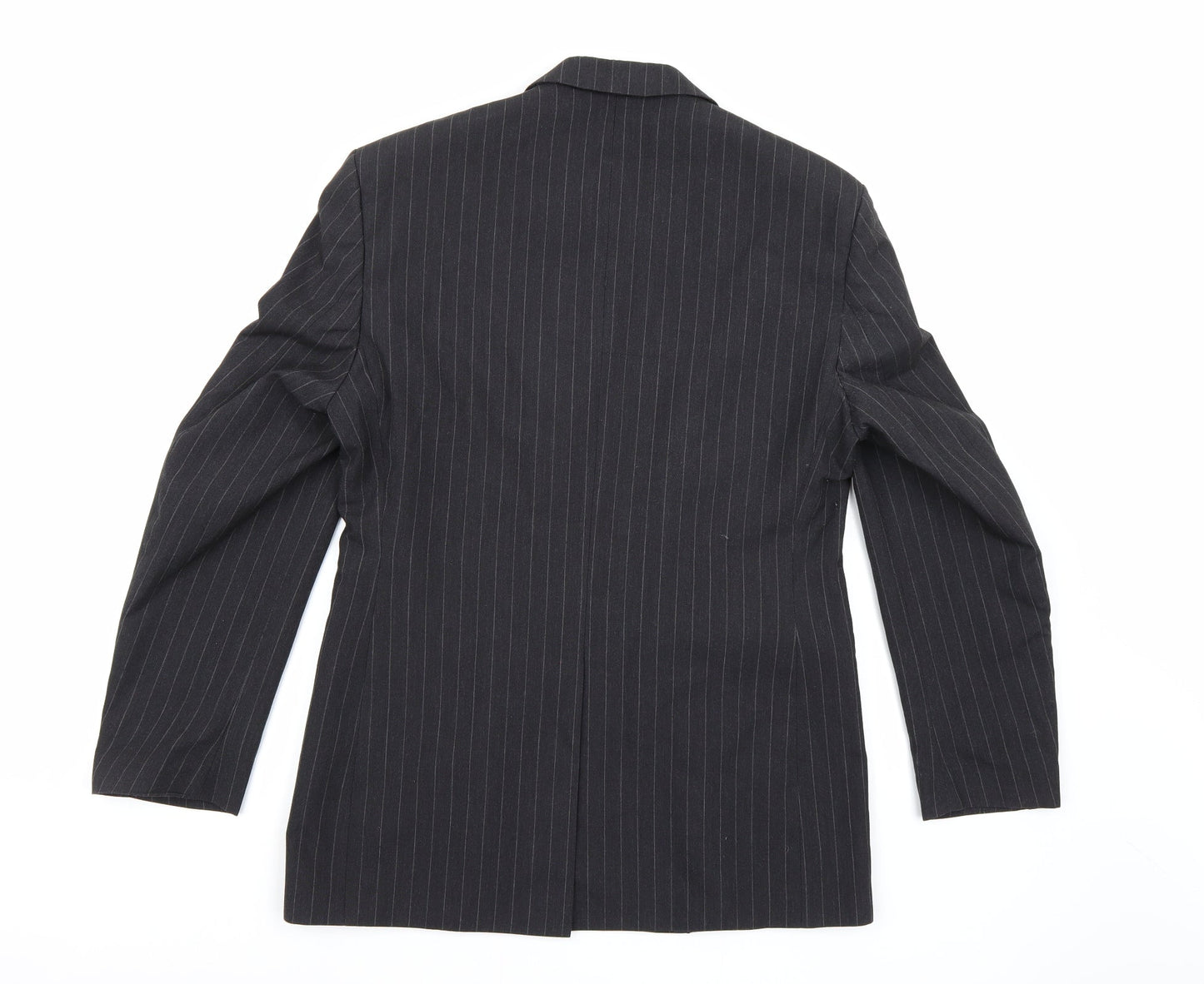 George Mens Grey Striped Rayon Jacket Suit Jacket Size 38