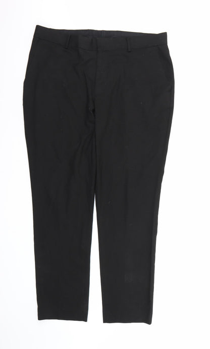 Mens UK Size  ASOS Regular Fit Dress Pants Black Trousers