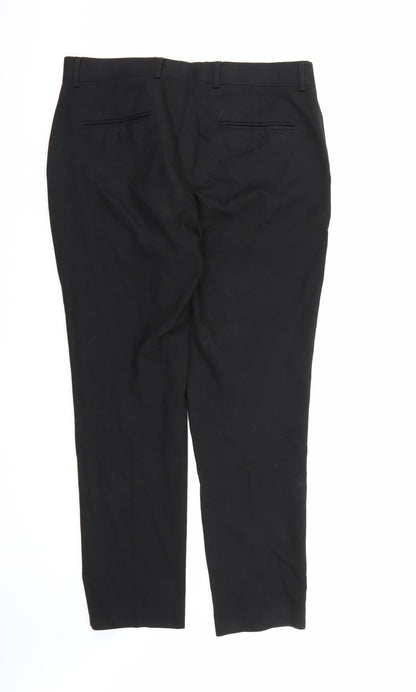 Mens UK Size  ASOS Regular Fit Dress Pants Black Trousers