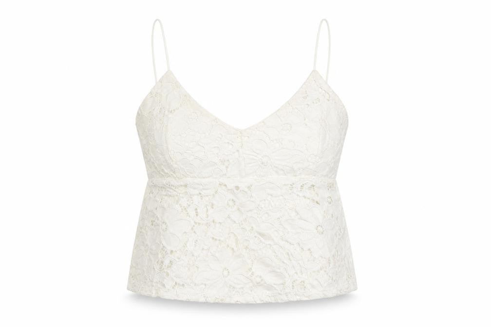 Womens UK Size 8 River Island White Cropped Tank