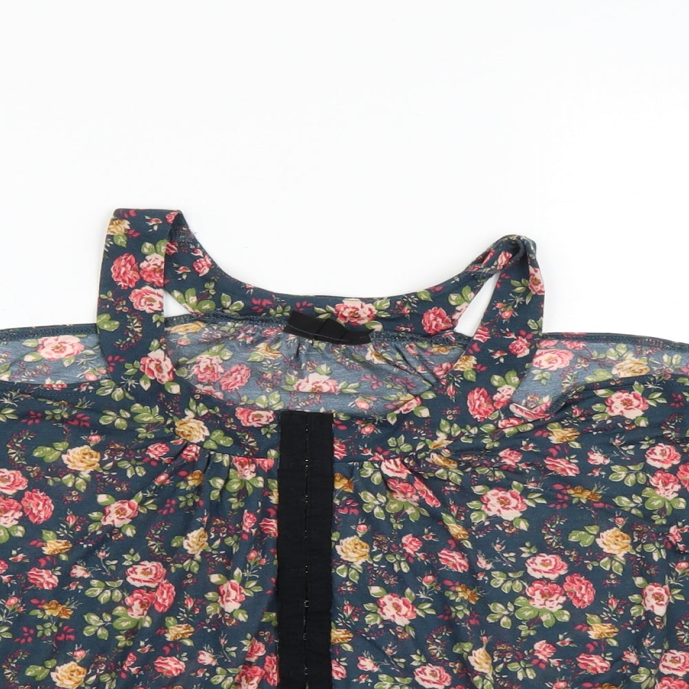 Womens UK Size 10 Topshop Blue Basic Blouse