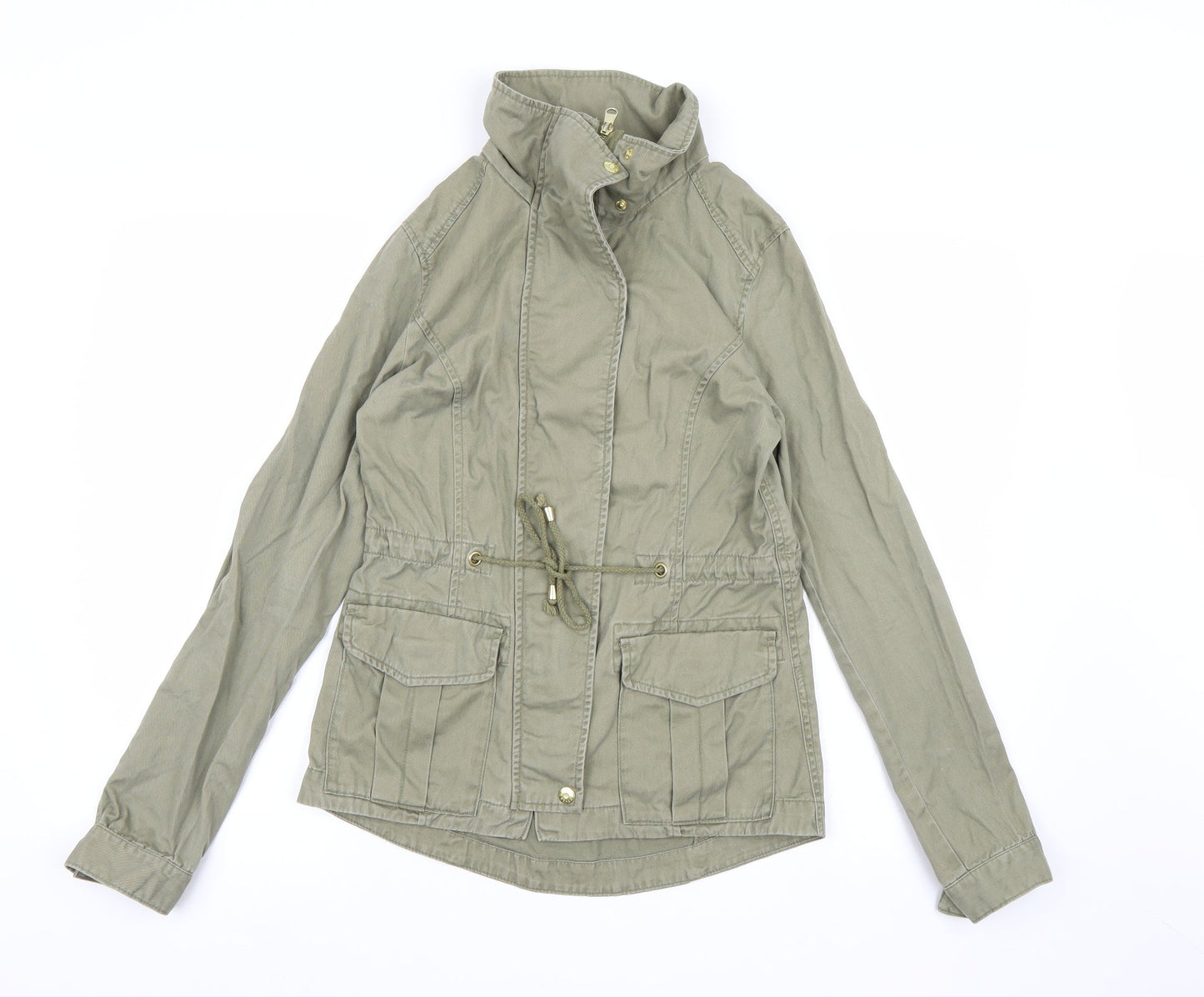 Divided by H&M Womens Green  Denim Overcoat Coat Size 8