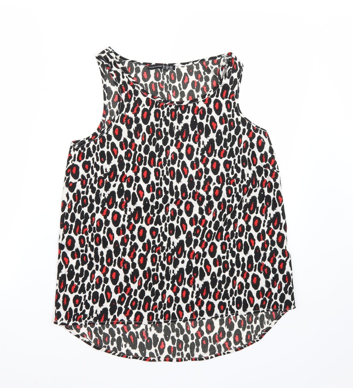 Atmosphere Womens White Animal Print Chiffon Camisole Tank Size 10