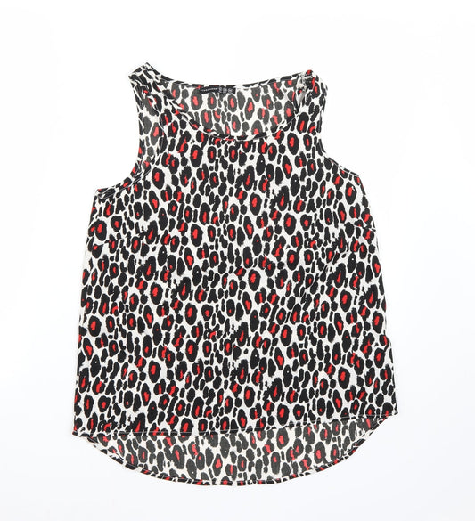 Atmosphere Womens White Animal Print Chiffon Camisole Tank Size 10