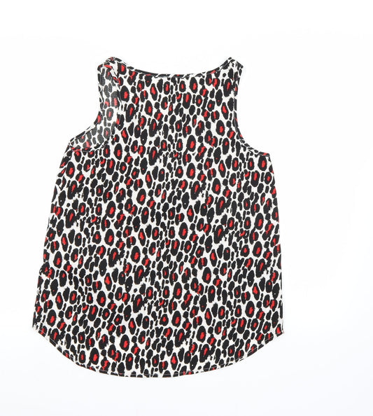 Atmosphere Womens White Animal Print Chiffon Camisole Tank Size 10